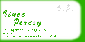 vince percsy business card